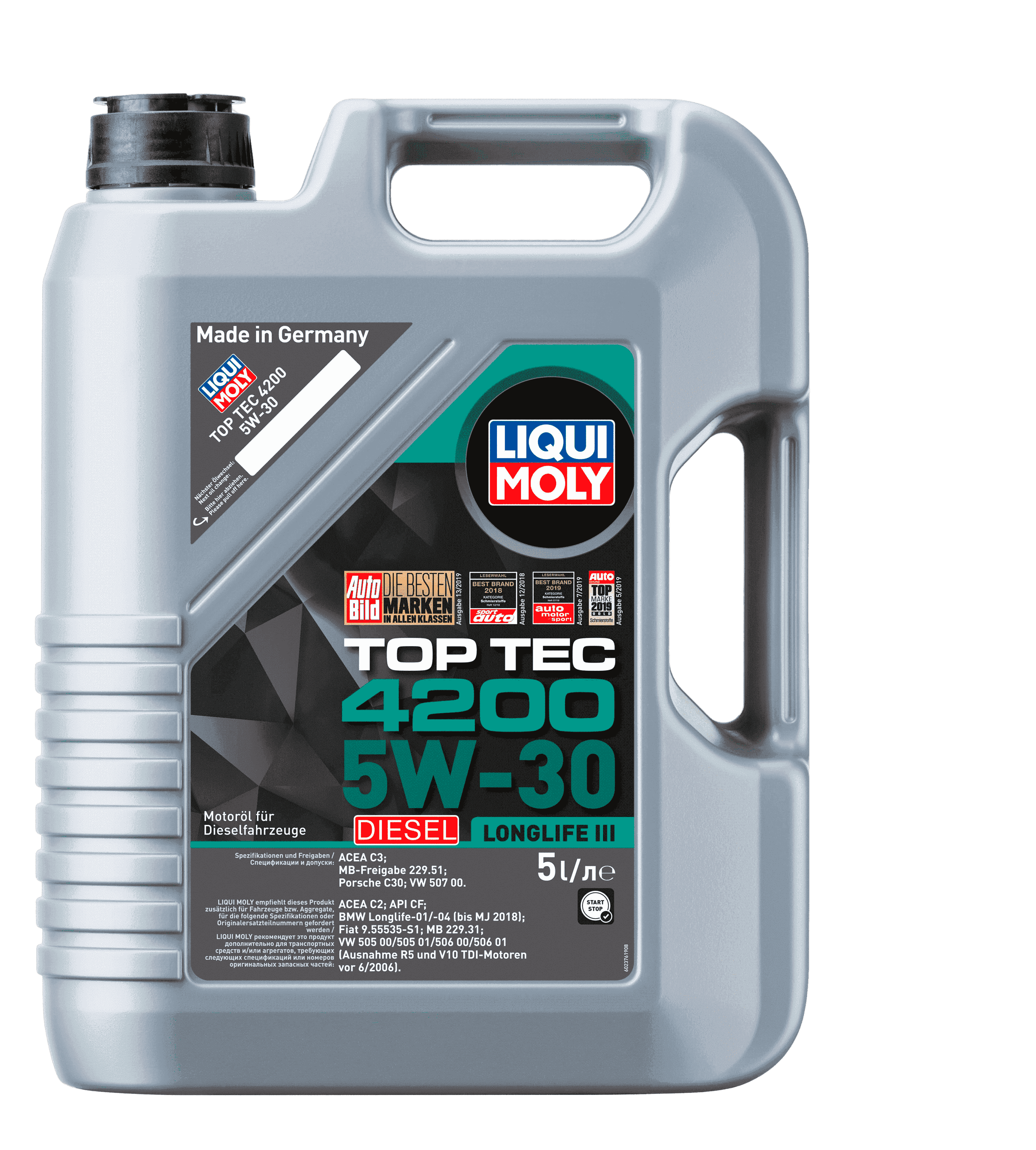 Моторное масло Liqui Moly Top Tec 4200 Diesel 5W-30, 5л